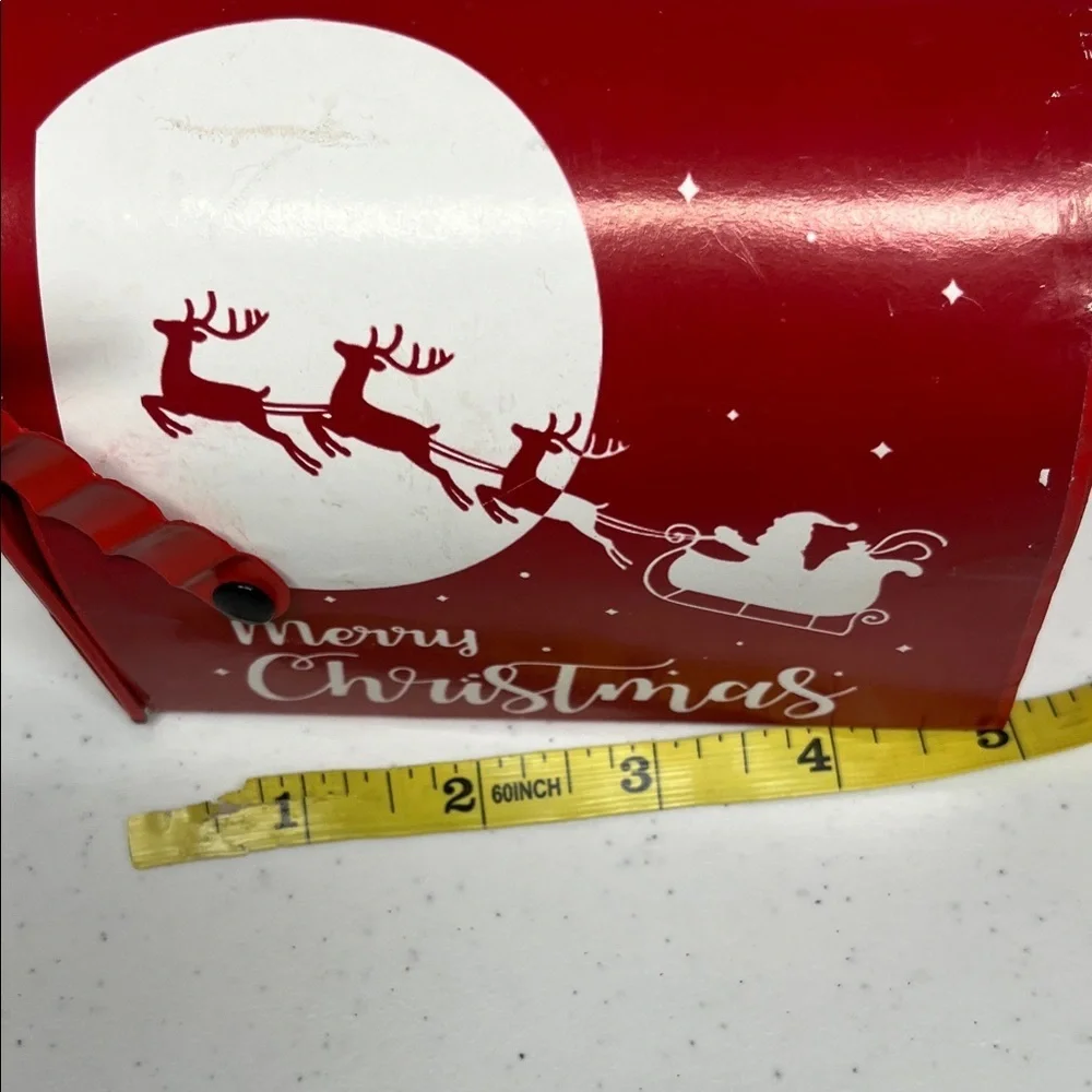 Red Christmas Mailbox with Santa Design